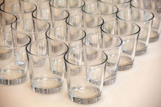 View of Many glasses on the table