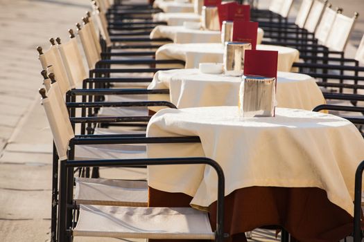 Chairs and tables of Outdoor coffee bar