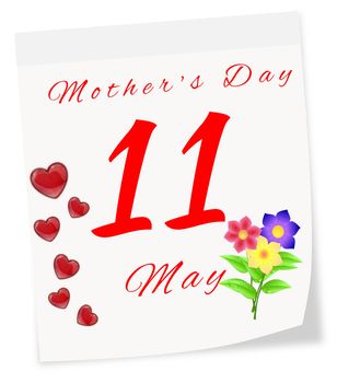 International Mother's Day on May 11 th. Page of calendar