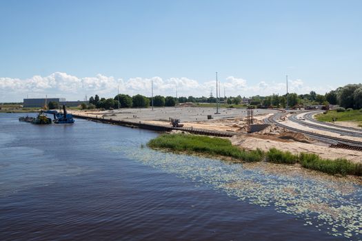 new commercial dock construction at riverside