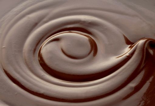Close up of dark hot chocolate swirl 