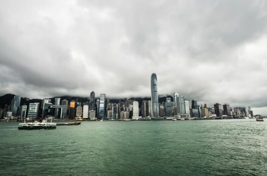 Hong Kong Skyline Island from Kowloon China.