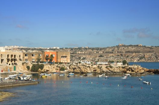 Buildings in the old part of fishing village of St Paul's Bay - San Pawl il-Baħar, Malta