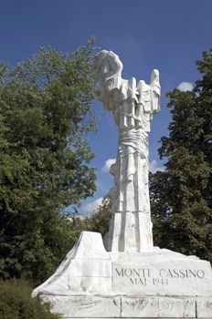 This monument commemorates the contribution of Polish soldiers in the Battle of Monte Cassino in 1944 - Warsaw, Poland
