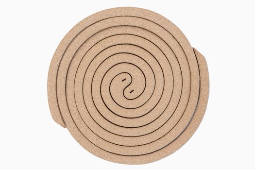 Mosquito coil is insect repellent and mosquitoes on white background