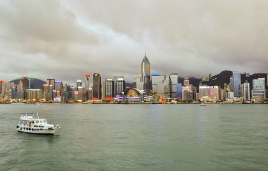 Hong Kong Skyline Island from Kowloon China.