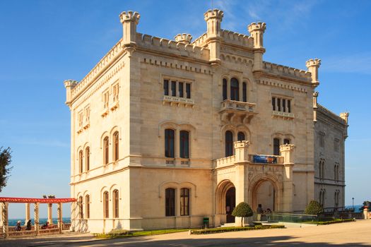 View of Miramare castle in Trieste, Italy