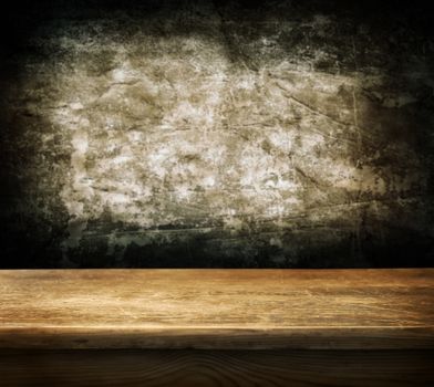 empty wooden table for product display monatges