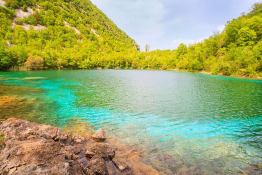 View of Cornino lake in Friuli Venezia Giulia, Italy
