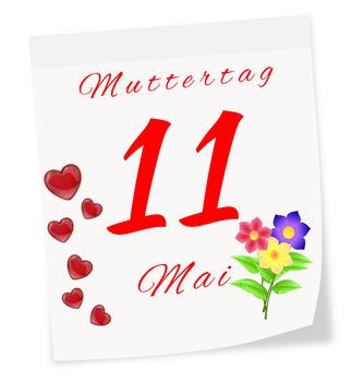 International Mother's Day on May 11 th. Page of calendar