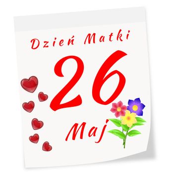 International Mother's Day on May 11 th. Page of calendar