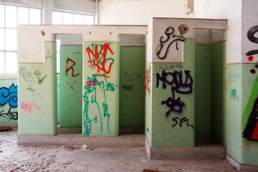 View of interior of an abandoned building