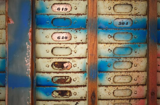 View of old rusty card index