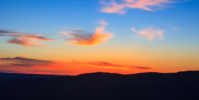 View of nice countryside sunset in italy