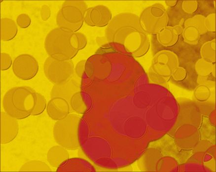 View of a lot of red and yellow circles