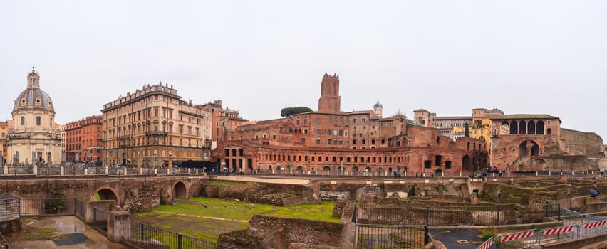 View of Imperial Fora, Trajan's Market in Rome, Italy
