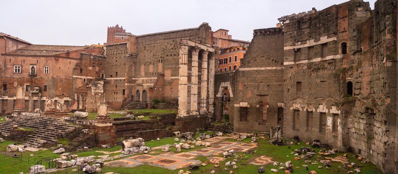 View of Imperial Fora, Forum of Augustus in Rome, Italy