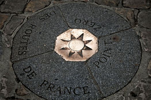 Point zero - center of the city of Paris, in France.