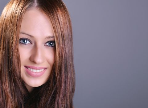 Beautiful Girl on gay background