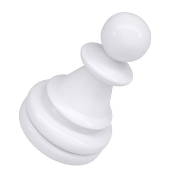 White pawn. Isolated render on a white background