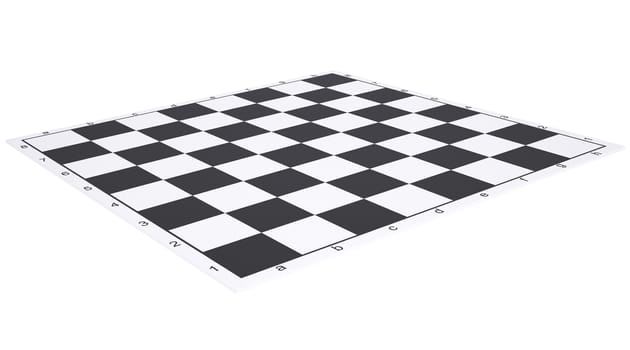 Empty chessboard. Render on a white background