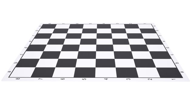 Empty chessboard. Render on a white background