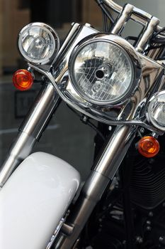 Motor bike detail, in a street