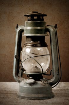 old rusty kerosene lamp 