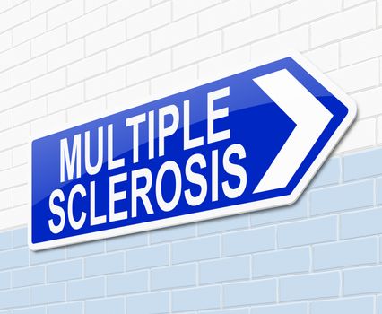 Illustration depicting a sign with a Multiple Sclerosis concept.