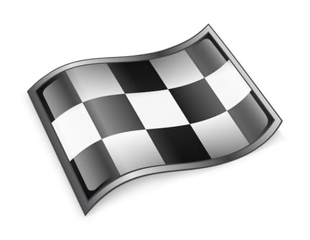 Checkered flag icon, isolated on white background