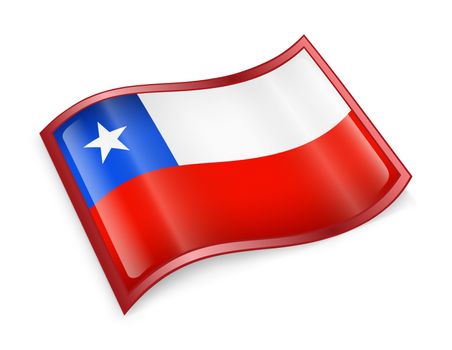 Chile Flag Icon, isolated on white background.