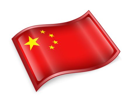 China Flag Icon, isolated on white background.