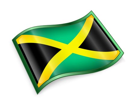 Jamaica Flag Icon, isolated on white background.