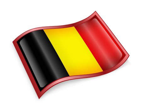Belgium Flag Icon, isolated on white background.