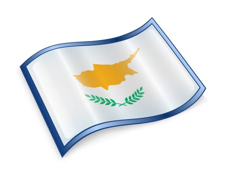 Cyprus Flag Icon, isolated on white background.