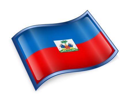Haiti Flag Icon, isolated on white background.