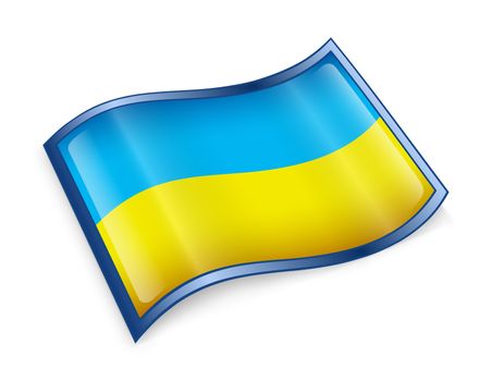Ukraine Flag Icon, isolated on white background.