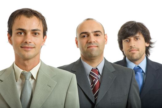 three business men isolated on white background