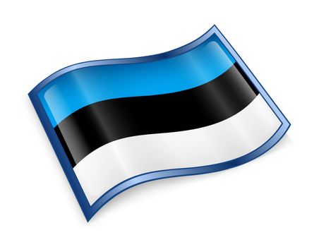 Estonia Flag Icon, isolated on white background.