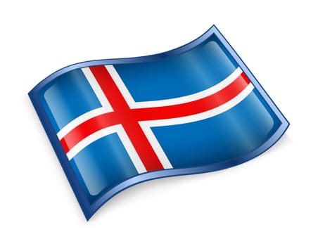 Iceland Flag icon, isolated on white background.