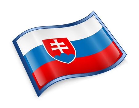 Slovakia Flag icon, isolated on white background.