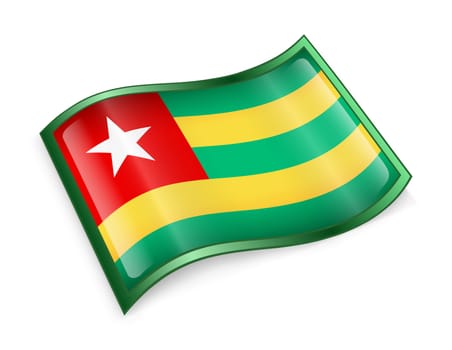 Togo Flag icon, isolated on white background.