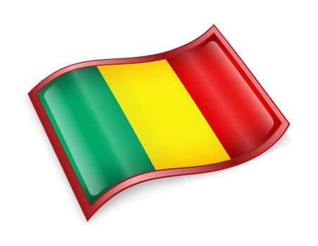 Mali Flag icon, isolated on white background.