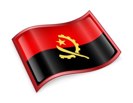 Angola Flag icon, isolated on white background.