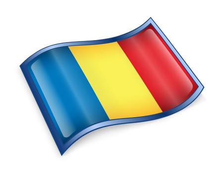 Romania Flag icon, isolated on white background.