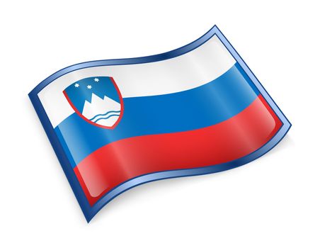 Slovenia Flag icon, isolated on white background.