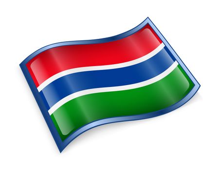 Gambia Flag Icon, isolated on white background.