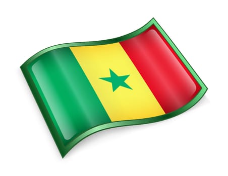 Senegal Flag icon, isolated on white background.