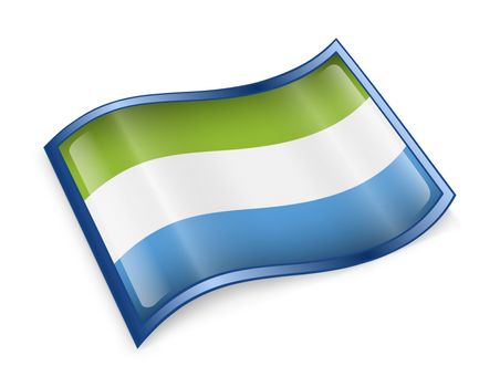 Sierra Leone Flag icon, isolated on white background.