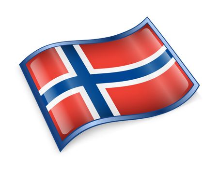 Norwegian Flag icon, isolated on white background.